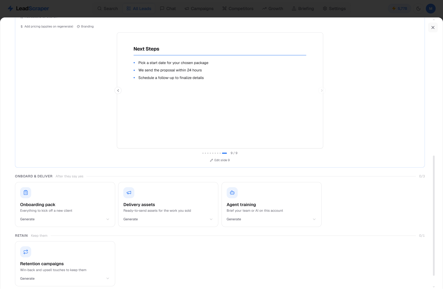 Sales deck slide